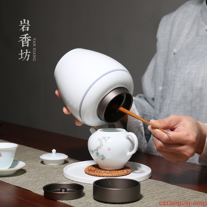 YanXiang fang include simple ceramic alloy cover sealing ceramic tea caddy fixings wake receives POTS