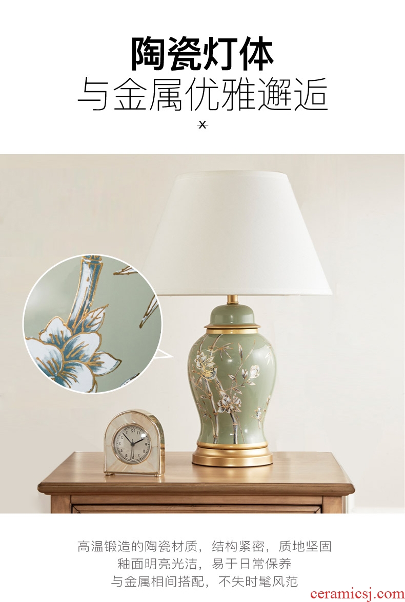 HarborHouse bedroom desk lamp bedside lamp hand - made ceramic flower adornment lamps and lanterns is Allston