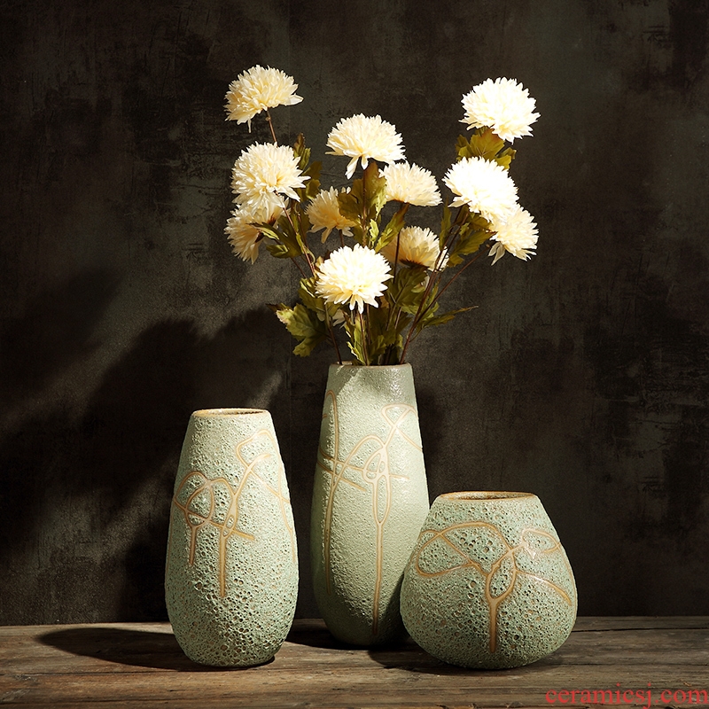 Jingdezhen ceramic vase modern northern dry flower arranging flowers sitting room coarse some ceramic jar of porcelain table decoration restoring ancient ways