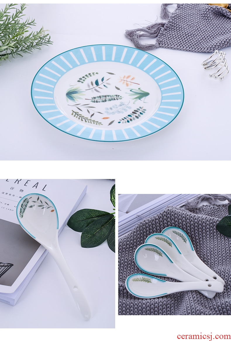 The dishes suit creative ipads bowls set contracted household jingdezhen ceramics tableware to eat bowl dish chopsticks combination