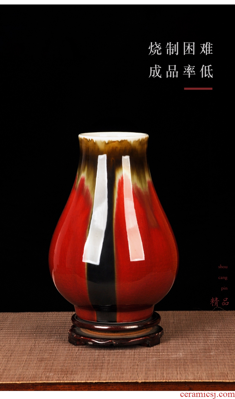 Jingdezhen ceramic antique vase three Yang kaitai flowerpot f tube furnishing articles mesa Chinese style living room decoration