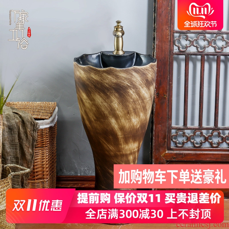 Jingdezhen ceramic stage basin, art basin stage basin to toilet lavabo balcony column basin suit
