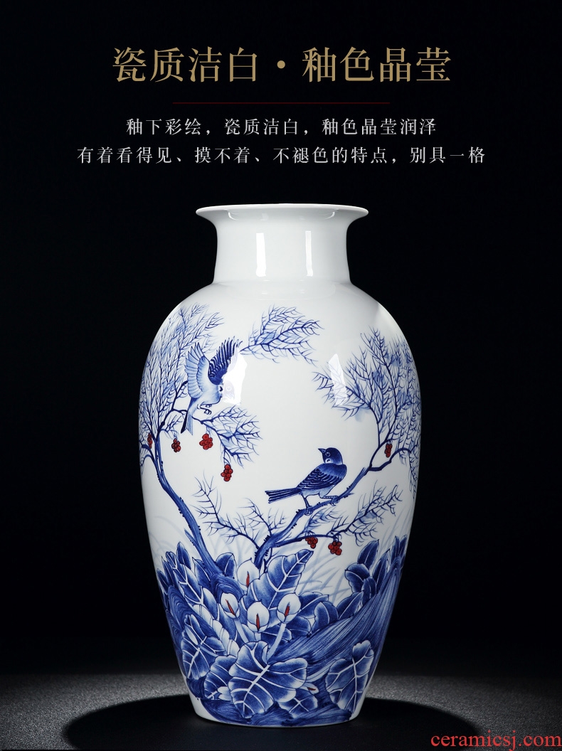 New Chinese style household adornment big vase model profiled living room dry flower flower arranging flower implement black ceramic vase - 583285475825