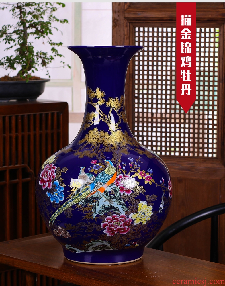 Jingdezhen ceramics manual hand - made bright future of large blue and white porcelain vase sitting room hotel decoration furnishing articles - 589706638790