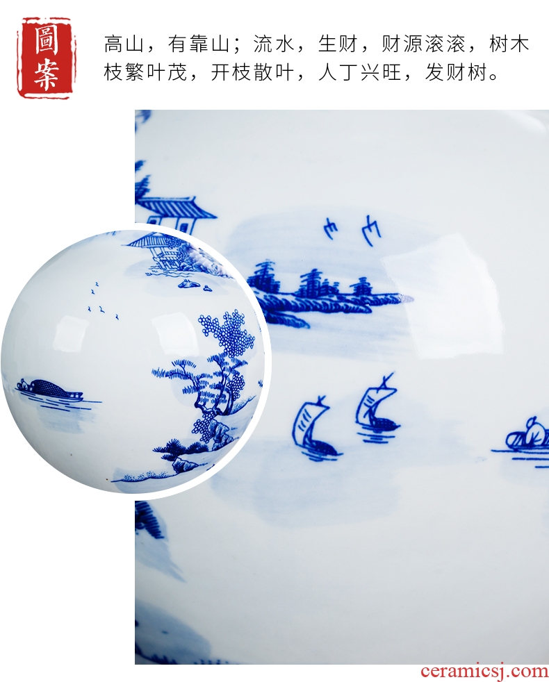 Jingdezhen blue and white porcelain vases, flower arrangement sitting room of Chinese style household ceramics study adornment handicraft furnishing articles gifts