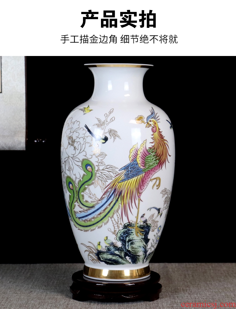 Longfeng fuels the vase gift porcelain of jingdezhen ceramics craft furnishing articles flower arrangement sitting room adornment handicraft