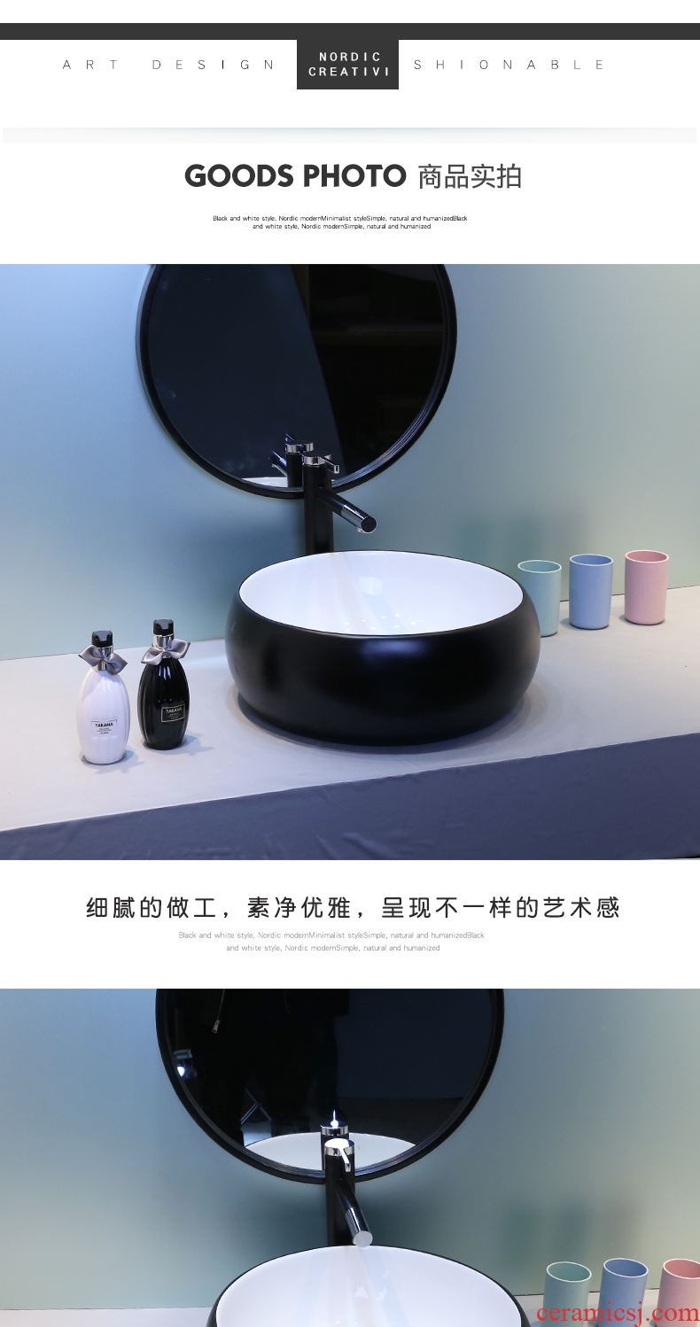 The stage basin sink ceramic lavatory toilet round art basin north European wash gargle household basin
