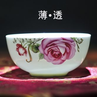 3 jy household use suit to eat bread and butter rice bowls jingdezhen porcelain bowl bowl of porcelain tableware of household ceramic bowl