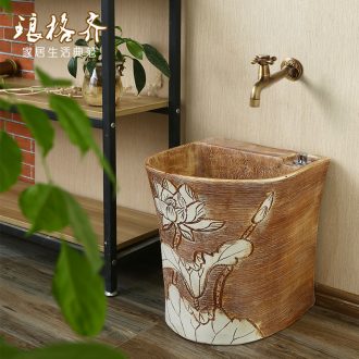 Household balcony one small ceramic mop mop pool bath automatic toilet basin of mop mop pool water
