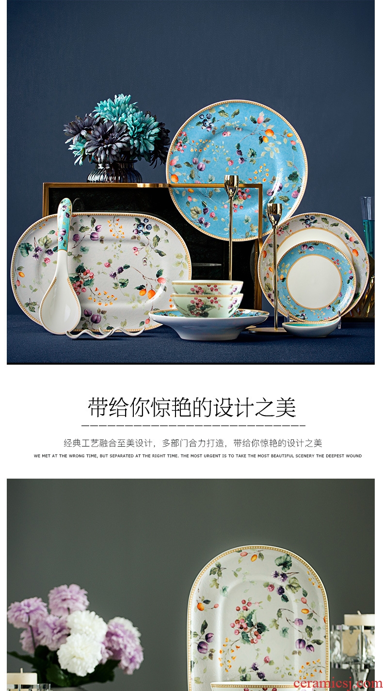 , the new Chinese style of jingdezhen ceramic tableware suit dishes high - grade ipads China porcelain creative dishes suit household