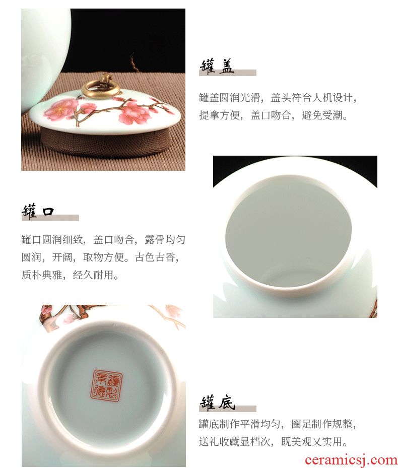 Caddy fixings ceramic half jins of pu - erh tea cake moisture receives, the seventh, peulthai the storage tank seal pot pie and POTS of household