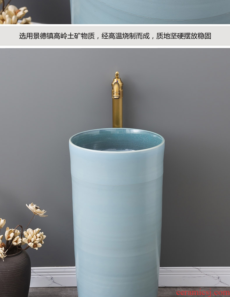 Ceramic column type lavatory basin of I and contracted floor one column family of small family toilet lavabo