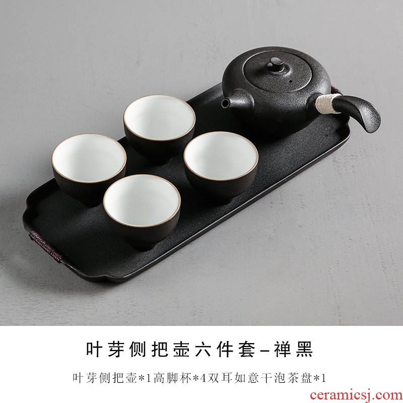 Bo yiu-chee coarse pottery tea sets suit contracted home office teapot teacup tea tray ceramic Japanese dry terms package
