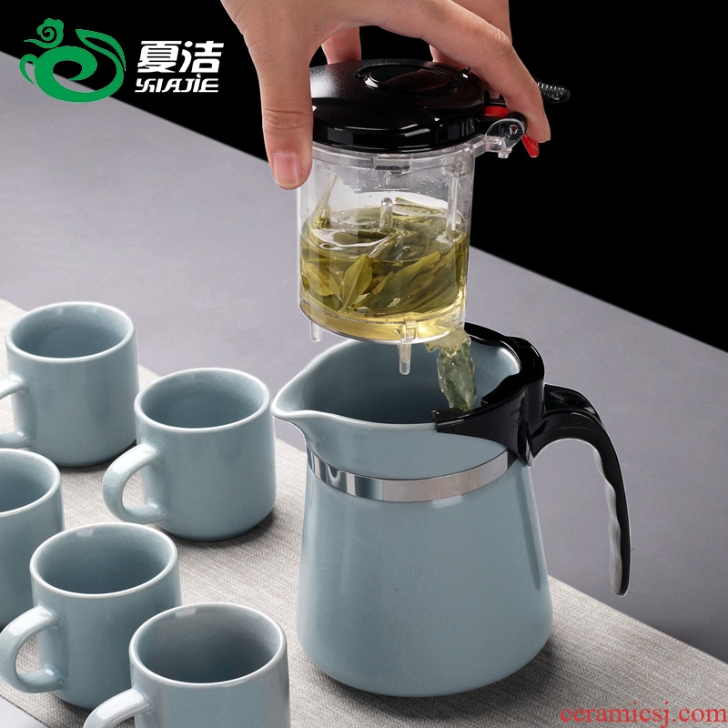 Four - walled yard office elegant cups ceramic filter tank contracted teapot tea of a complete set of kung fu tea set