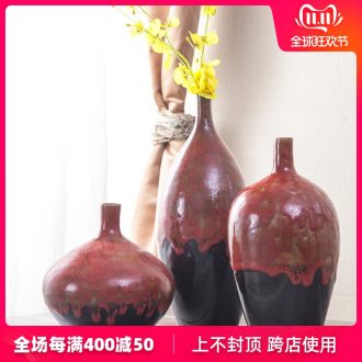 Jingdezhen new Chinese style living room TV cabinet modern furnishing articles red up vase flower arrangement home decoration decoration