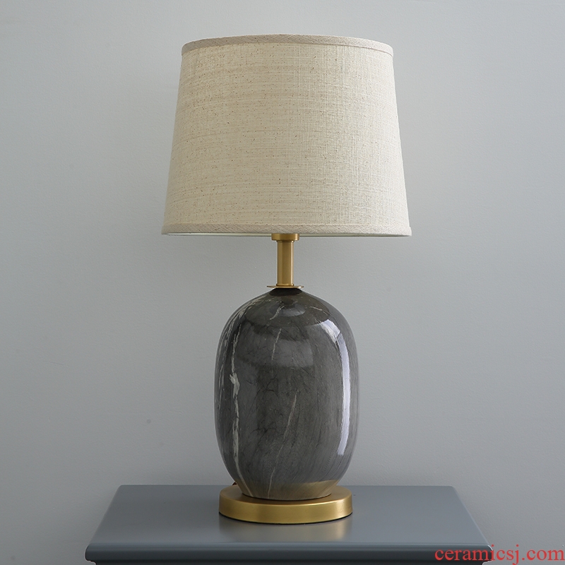 Hilton American desk lamp sitting room bedroom modern simple bedside lamp new retro ceramic study adornment lamps and lanterns