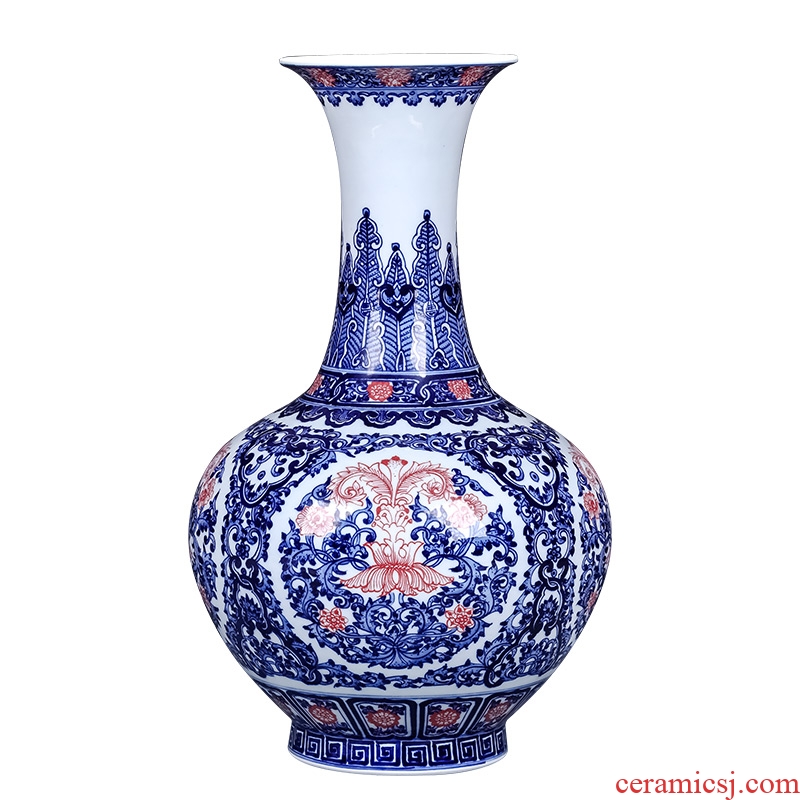 Chinese style antique hand - made jingdezhen ceramics blue and white porcelain vases, flower arrangement sitting room porch home furnishing articles