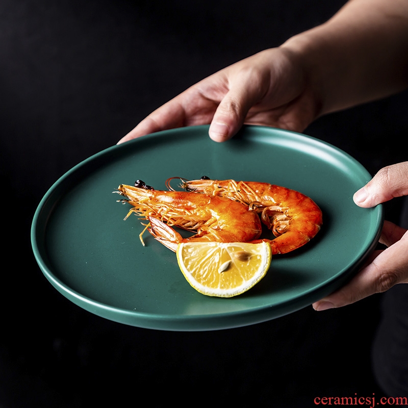 Nordic ceramic household steak dinner plate plate net red food plate creative breakfast snack plate plate plate