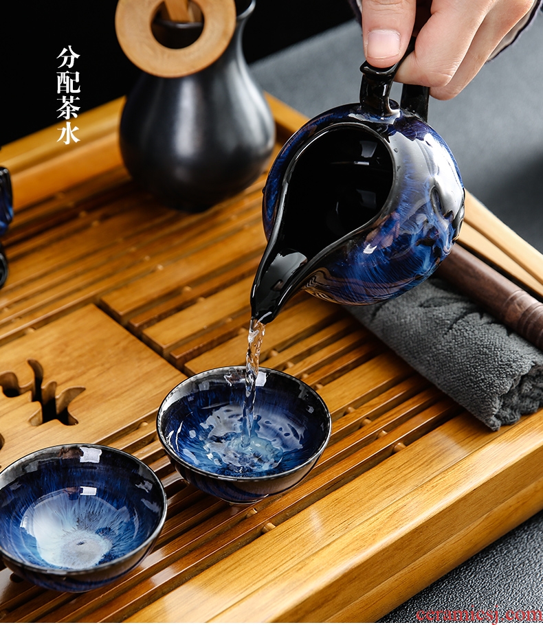 Bo yao up all semi - automatic tea set ceramic household lazy people make tea bowl cups kung fu tea set gift boxes