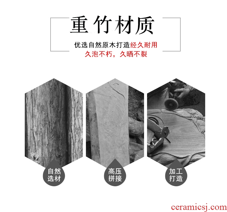 Chen xiang bamboo tea tray household contracted ceramic drainage water stone kung fu tray type heavy bamboo dry tea table