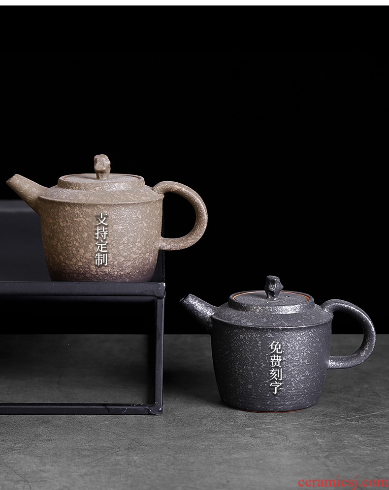 Tea seed Japanese coarse pottery teapot small single vintage kung fu Tea Tea exchanger with the ceramics imitation stone home