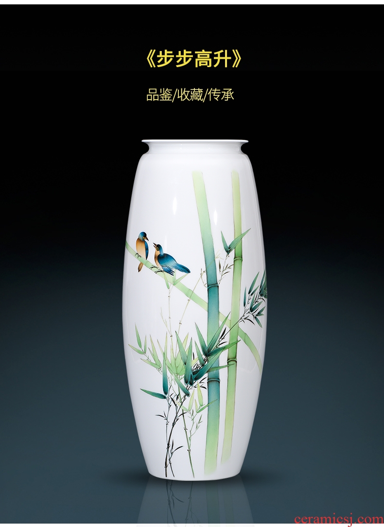 Jingdezhen ceramics furnishing articles hand - made bamboo vases, flower arrangement of the sitting room porch decoration of the new Chinese style household ornaments