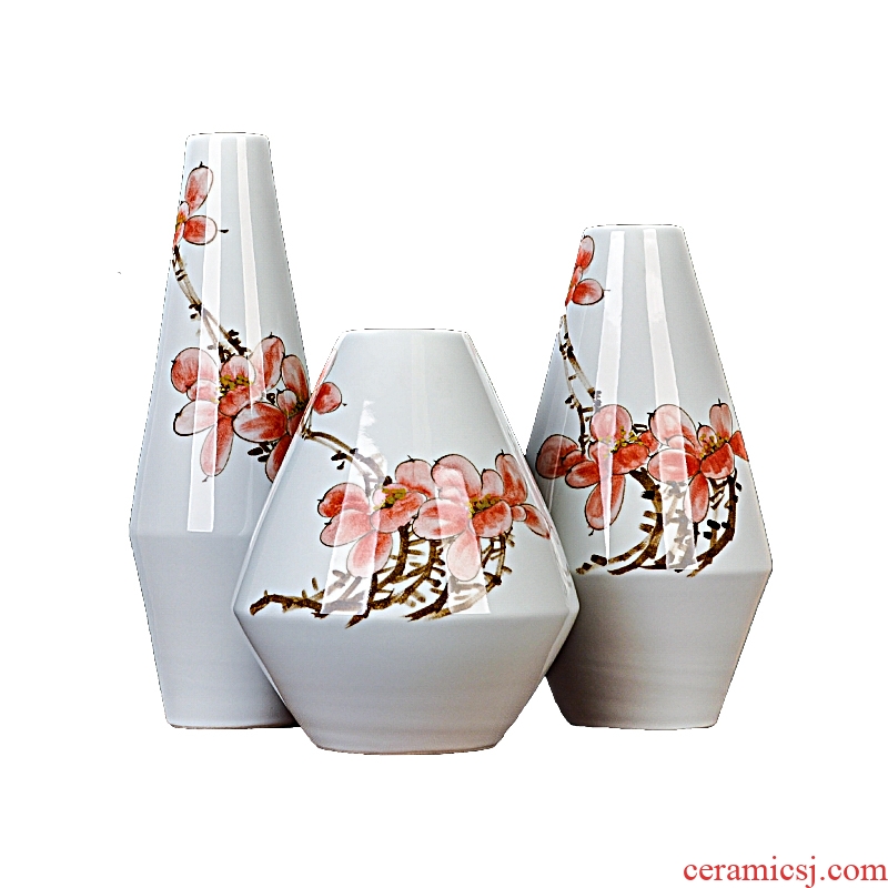 Jingdezhen ceramics hand - made vases three - piece flower arrangement home furnishing articles or restoring ancient ways is the sitting room porch decoration