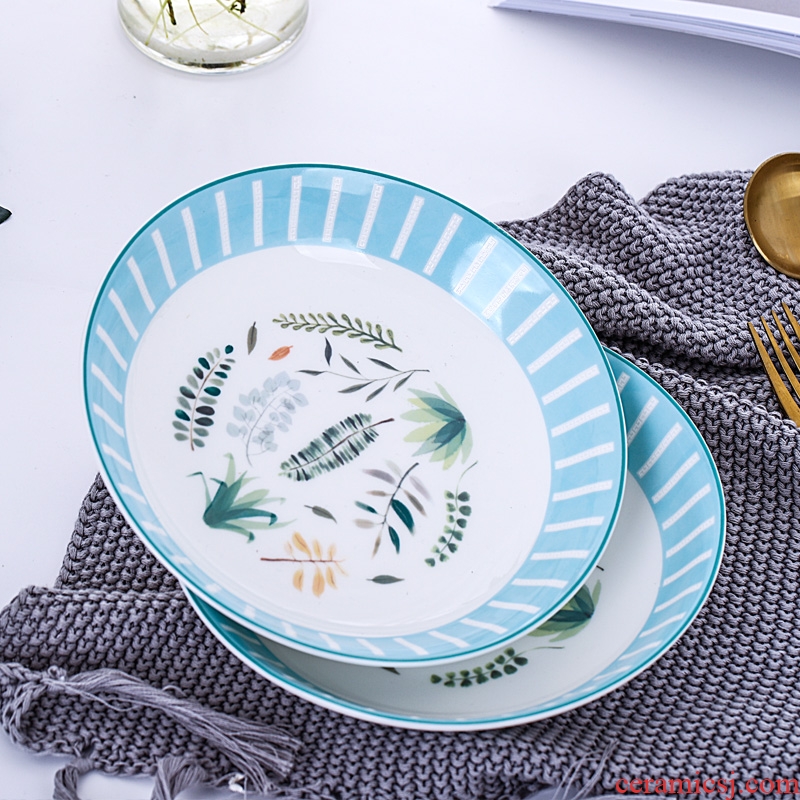 The dishes suit creative ipads bowls set contracted household jingdezhen ceramics tableware to eat bowl dish chopsticks combination