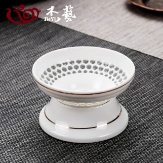 Honeycomb filter and exquisite hollow out) group, a tea - leaf filter good ceramic kung fu tea tea accessories