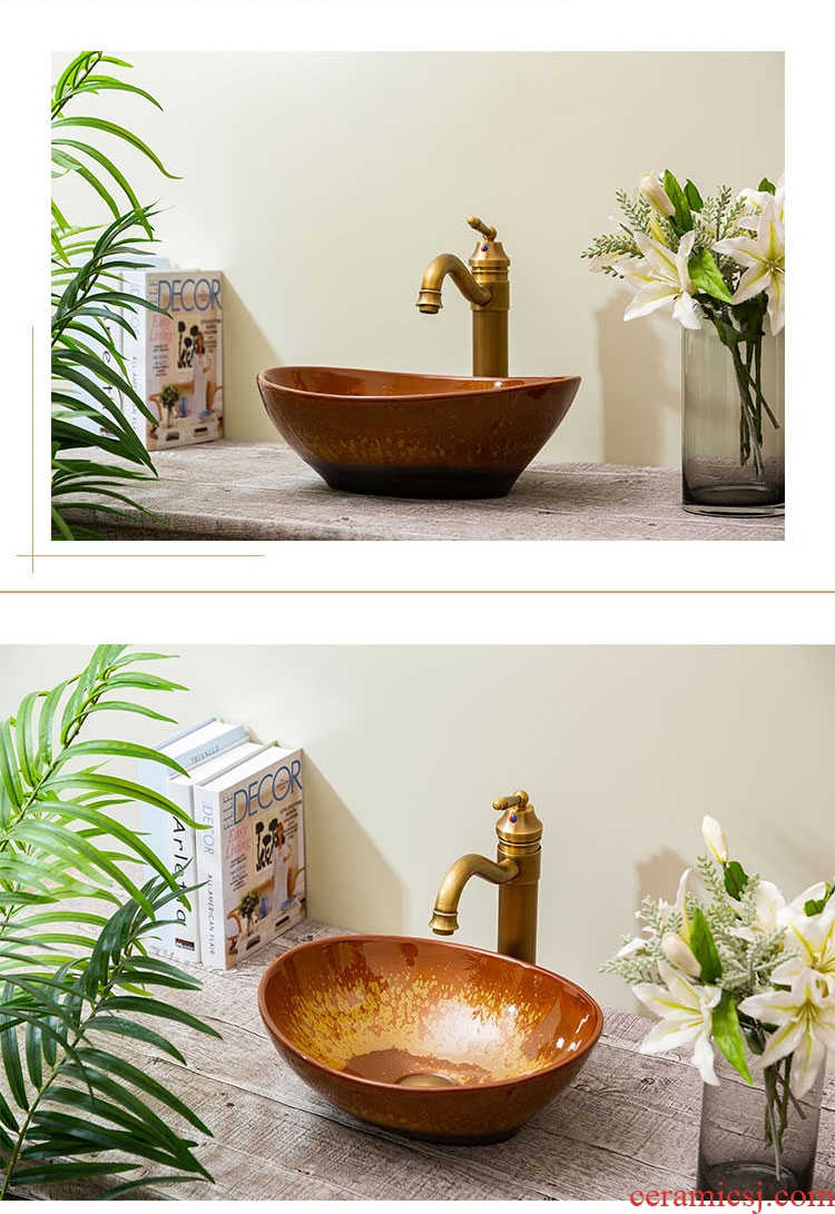 Spring rain wash basin ceramic toilet stage basin art small family lavatory toilet lavabo of jingdezhen