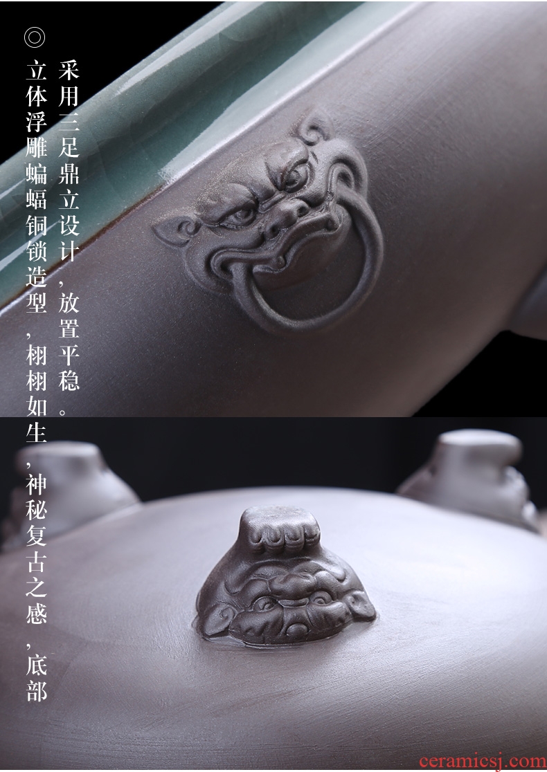 Auspicious wash to kung fu tea set, tea outside writing brush washer from purple sand pottery and porcelain accessories tea six gentleman 's elder brother up water jar water washing
