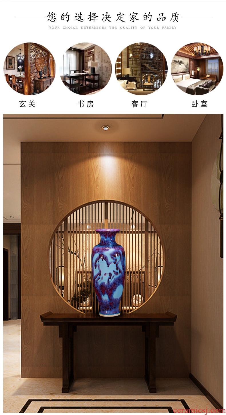 Jun porcelain up jingdezhen ceramics vase success Chinese style living room rich ancient frame furnishing articles home decoration