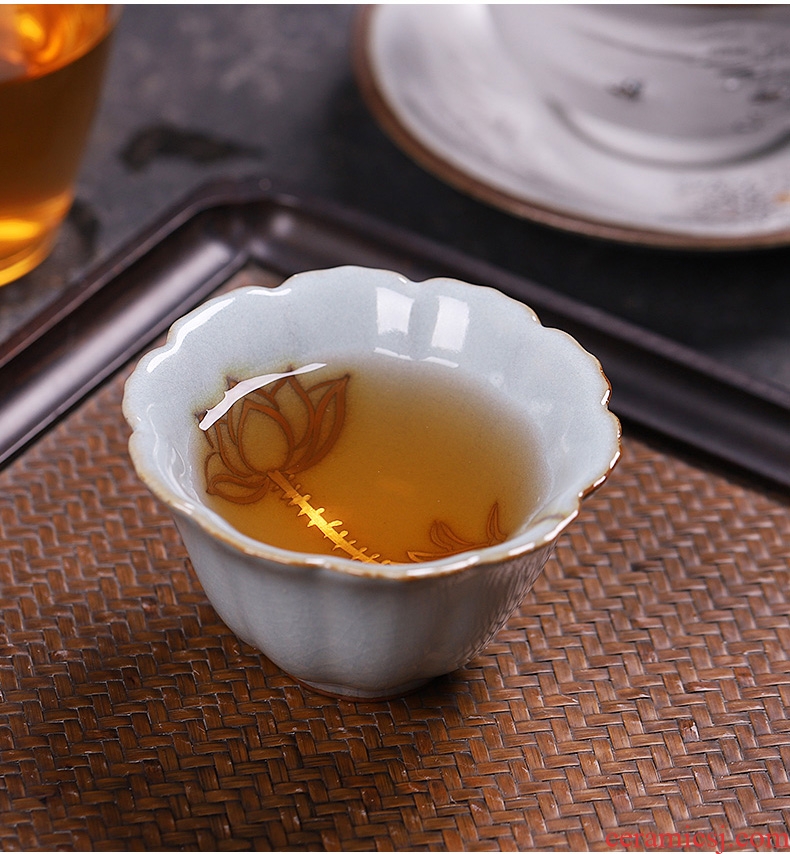 Restoring ancient ways your up open a piece of ice to crack the master cup single CPU getting checking ceramic silver cup men 's single kung fu tea