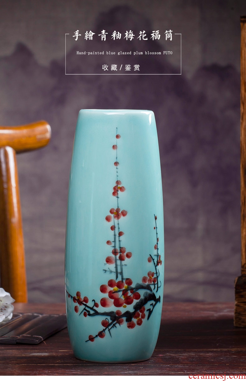 Jingdezhen ceramics hand - made bamboo floret bottle of flower arranging new Chinese style living room porch table decorations furnishing articles
