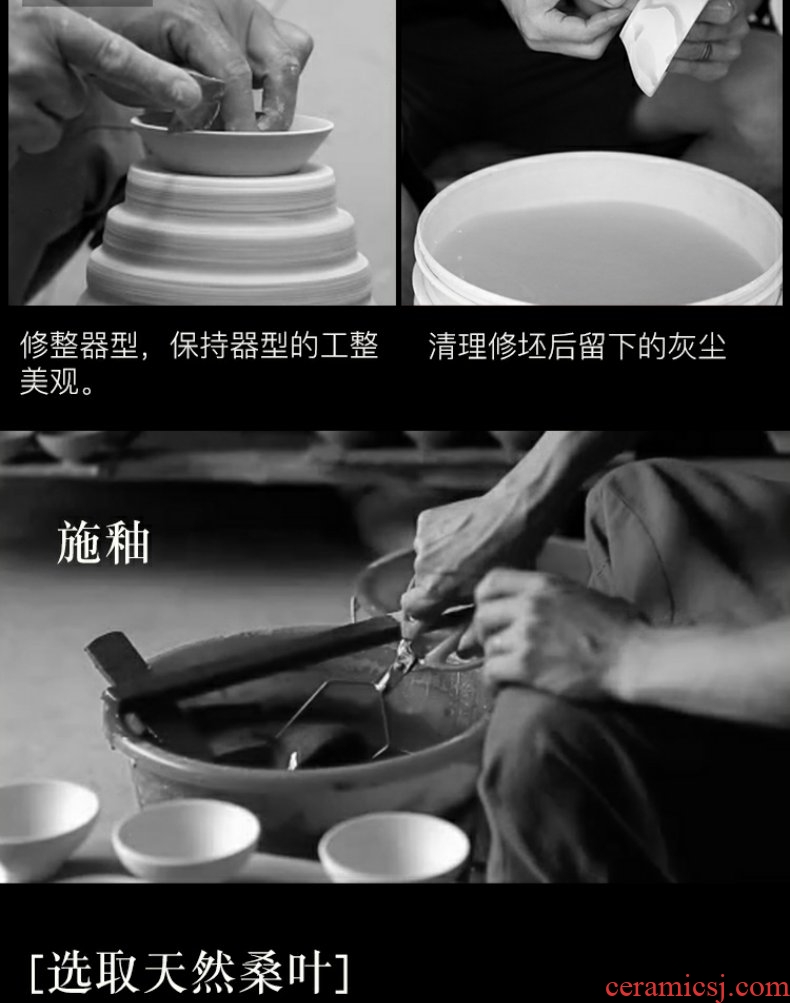 Continuous grain of jizhou up konoha temmoku lamp black glaze jingdezhen ceramic tea set tureen large only three bowl of tea by hand