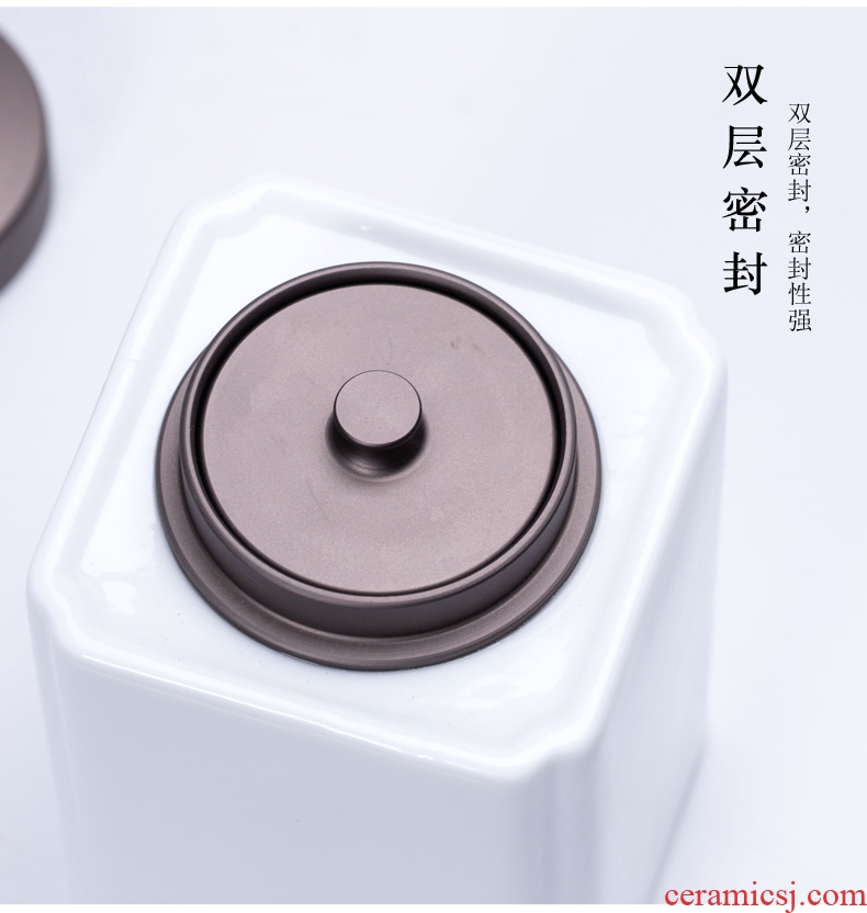 Hong bo acura ceramic tea pot tin cover seal pot cover storage jar Japanese household tea boxes and POTS
