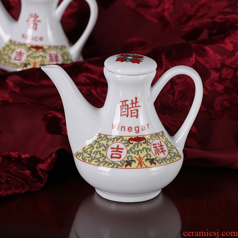 Red porcelain jingdezhen Chinese dishes suit ceramics tableware suit jixiangruyi bowl chopsticks