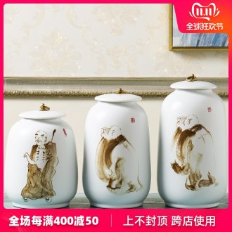 Jingdezhen ceramic vase furnishing articles hand - made zen new Chinese style dried flowers, flower arranging storage tank cover pot sitting room adornment