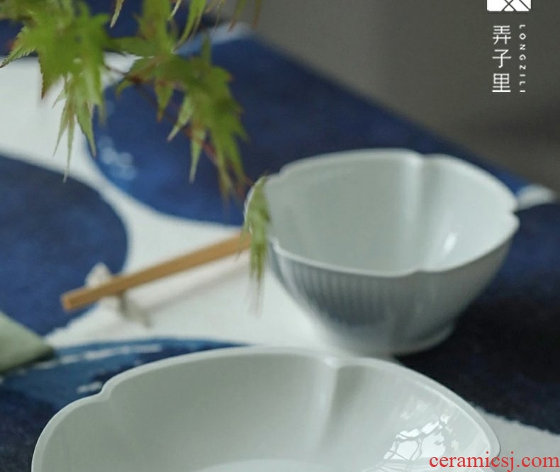 One continuous grain food tableware chopsticks sets a single household sweethearts bowl ceramic Japanese dishes contracted Nordic ins