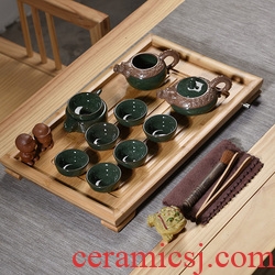 Gorgeous young longquan celadon ceramic tea set portable pu - erh tea storage box storage tanks seal pot large caddy fixings