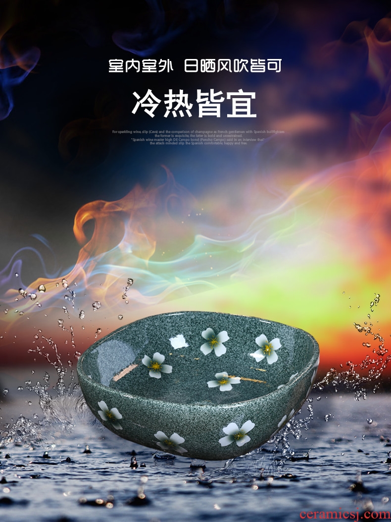Restoring ancient ways of jingdezhen ceramic art stage basin square toilet lavabo household creative stage of the basin that wash a face