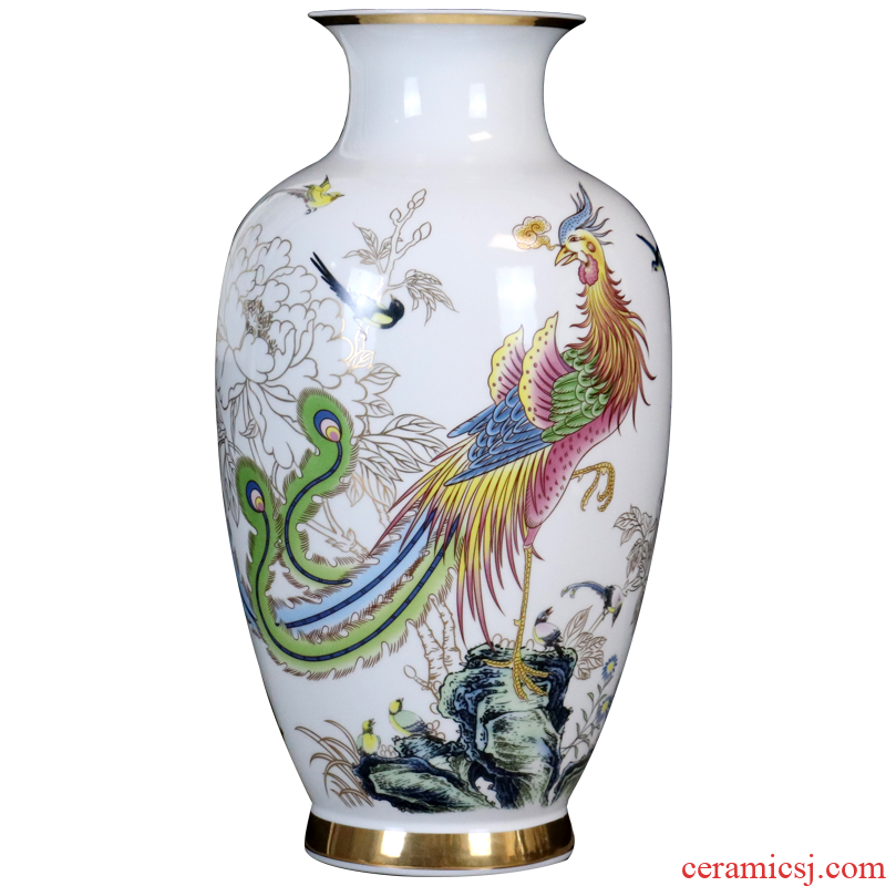 Longfeng fuels the vase gift porcelain of jingdezhen ceramics craft furnishing articles flower arrangement sitting room adornment handicraft