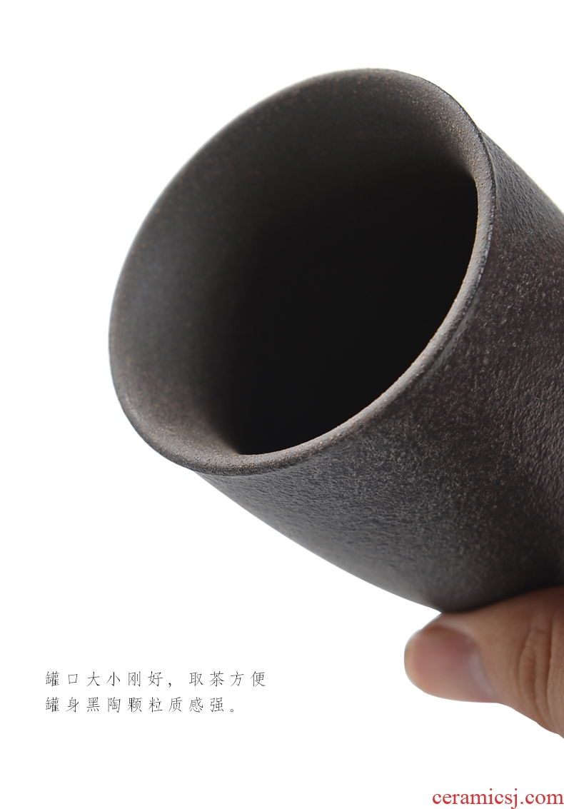 Bo yao caddy fixings small mini tea packaging can be customized glass coarse pottery retro ceramic seal pot