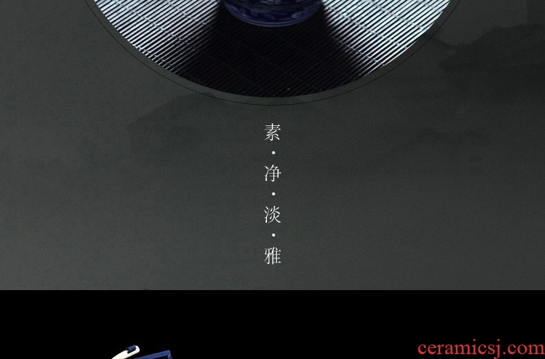Continuous up with jingdezhen ceramic grain green was hand - made blue blossom put sample tea cup home of kung fu tea cups