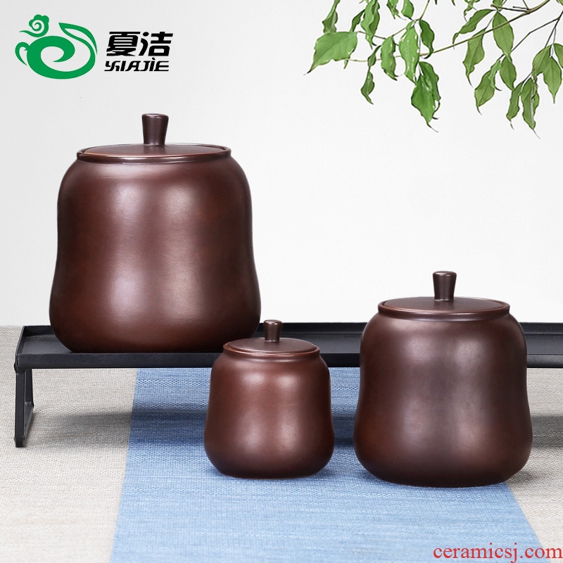 Four - walled yard ceramic creative caddy fixings firewood seal pot small tea boxes mini storage tank to customize LOGO