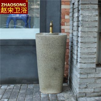 Ceramic floor type restoring ancient ways is a whole sink household balcony column column basin sink basin courtyard toilet