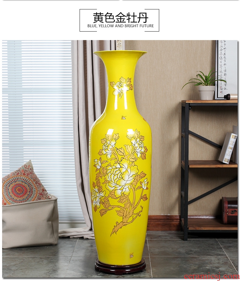 Jingdezhen ceramic creative living room villa large vase decoration to the hotel to place a flower flower implement restaurant furnishing articles - 555755421559