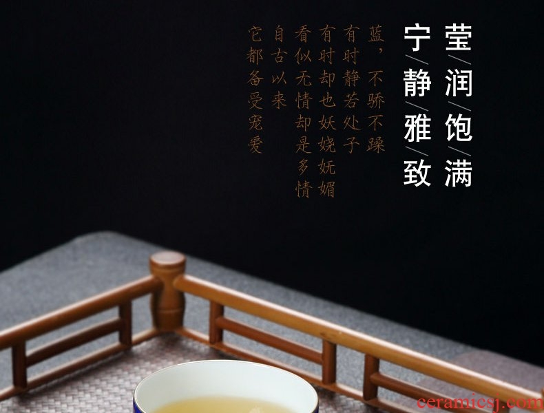 Continuous up with jingdezhen ceramic grain green was heart sutra master built lamp that single men and a cup of tea cup, a single large goods