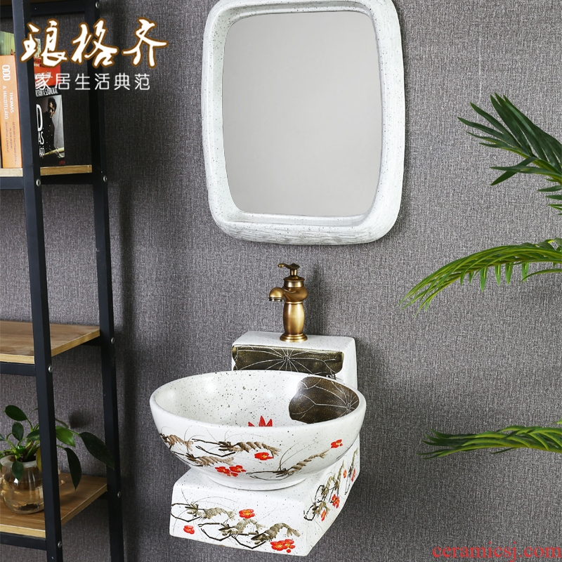 Post, neat new Chinese style ceramic hanging lavabo lavatory toilet wash gargle hang a wall lavatory basin