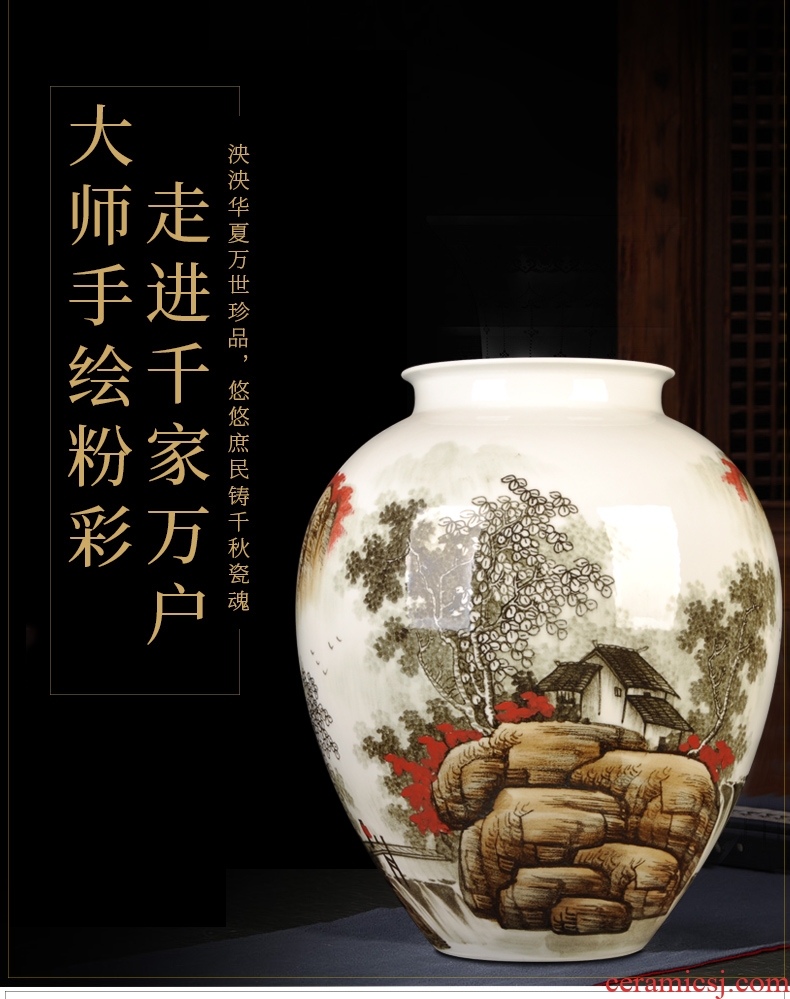 Jingdezhen ceramic vase furnishing articles landing of large modern Chinese style household porcelain flower arranging idea gourd wine accessories